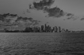 Boston Skyline from the harbour, Boston MA, USA